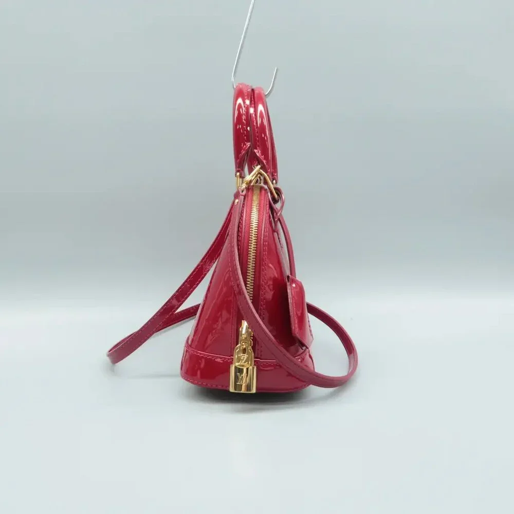 100% Authentic Louis Vuitton Alma BB Red Monogram Patent Leather Satchel - Picture 3 of 12